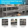 Flash Furniture 60 x 24 Stainless 2 Shelf Table with Backsplash NH-WT-GU-2460BSP-GG